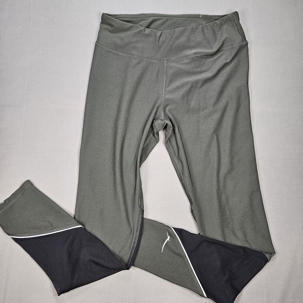 X by GOTTEX Green / Black Leggings Activewear Pants Stretch Size Medium
